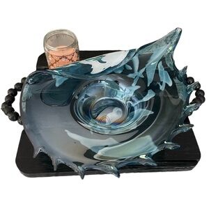 Murano | Vintage Folded Glass Seashell Bowl